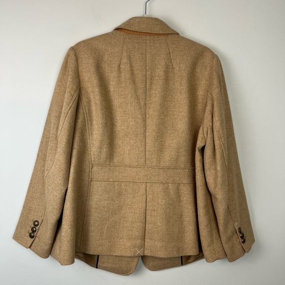 NWT Talbots Classic Tan Shetland Wool Blend Two Button Blazer 18WP - Picture 4 of 16